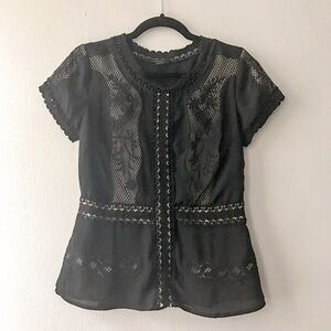 Ann Taylor Black Lace Top
